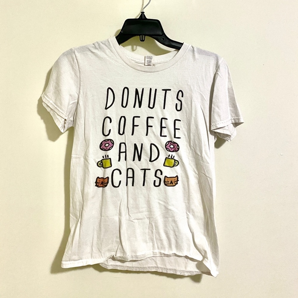 3 FOR $6 💚 Donuts, Coffee & Cats Tee